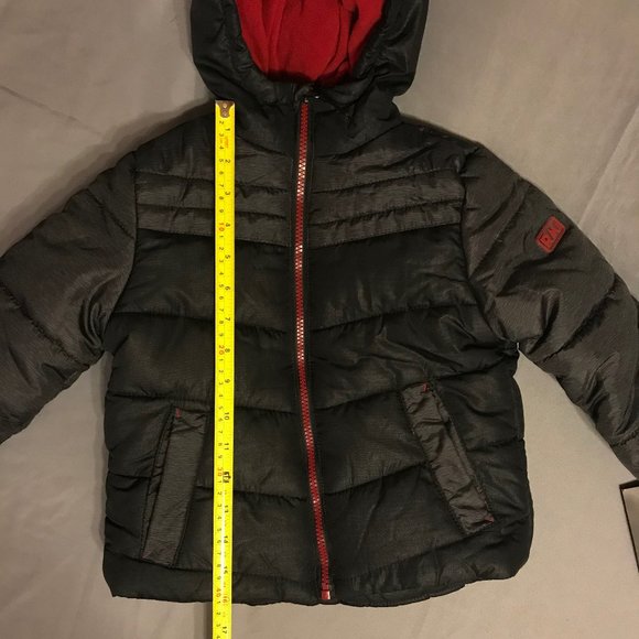 RM 1958 Insulated Hooded Jacket, Black/Red, 4T